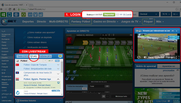 Como ver partidos en línea en directo en 1xbet livestream