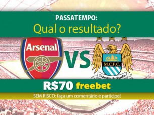 Ganhe 70 reais por acertar o resultado do Arsenal vs Manchester City