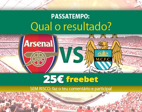 Acerta no resultado do Arsenal vs Manchester City e ganha 25€