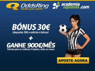 OddsRing com bónus de boas vindas de 30€
