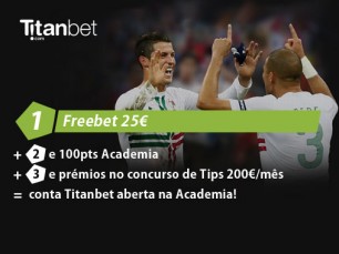Freebet 25€ na Titanbet agora também para Portugal