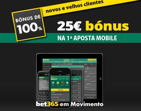 Experimenta a Bet365 Mobile e ganha um bónus de 25€