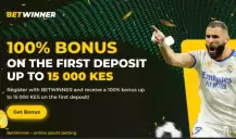 Betwinner Welcome Bonus - 100% up to 15,000 KES