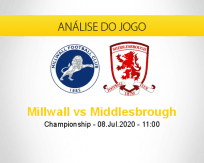 Prognóstico Millwall Middlesbrough (08 julho 2020)