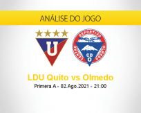 Prognóstico LDU Quito Olmedo (02 agosto 2021)