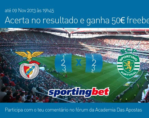 Acerta no resultado do Benfica vs Sporting e ganha 50€