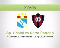 Sp. Cristal Cerro Porteño betting prediction (09 April 2026)