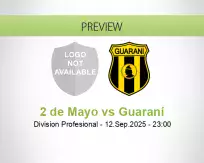 2 de Mayo Guaraní betting prediction (13 September 2025)