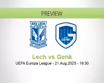 Lech Genk betting prediction (22 August 2025)