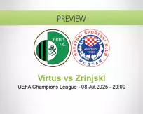 Virtus Zrinjski betting prediction (09 July 2025)