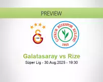 Galatasaray Rize betting prediction (31 August 2025)