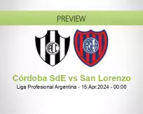 Córdoba SdE San Lorenzo betting prediction (15 April 2024)