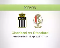 Charleroi Standard betting prediction (18 April 2026)