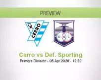 Cerro Def. Sporting betting prediction (05 April 2026)
