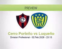 Cerro Porteño Luqueño betting prediction (02 February 2026)