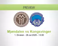 Mjøndalen Kongsvinger betting prediction (26 July 2025)