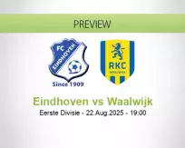 Eindhoven Waalwijk betting prediction (22 August 2025)