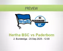 Hertha BSC Paderborn betting prediction (20 September 2025)
