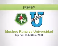 Mushuc Runa Universidad betting prediction (05 July 2025)