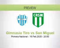 Gimnasia Tiro San Miguel betting prediction (16 February 2025)