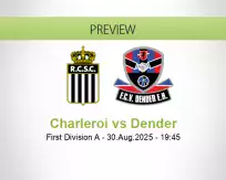 Charleroi Dender betting prediction (31 August 2025)