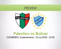 Palestino Bolívar betting prediction (23 July 2025)