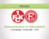 Kaiserslautern Düsseldorf betting prediction (04 April 2026)
