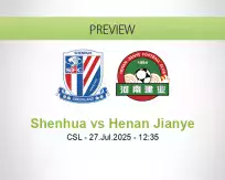 Shenhua Henan Jianye betting prediction (27 July 2025)