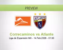 Correcaminos Atlante betting prediction (14 February 2026)