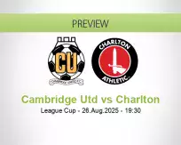 Cambridge Utd Charlton betting prediction (27 August 2025)