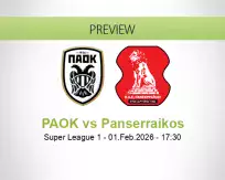 PAOK Panserraikos betting prediction (01 February 2026)