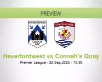Haverfordwest Connah's Quay betting prediction (20 September 2025)