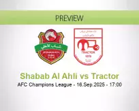 Shabab Al Ahli Tractor betting prediction (16 September 2025)