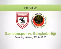 Samsunspor Gençlerbirliği betting prediction (09 August 2025)
