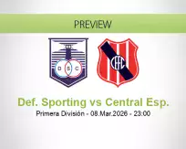 Def. Sporting Central Esp. betting prediction (09 March 2026)