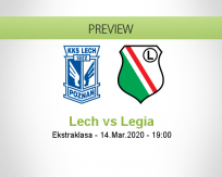 Lech Poznań Legia Warszawa betting prediction (30 May 2020)