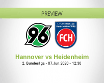 Hannover 96 Heidenheim betting prediction (07 June 2020)