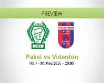 Paksi SE Videoton betting prediction (30 May 2020)
