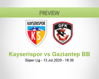 Kayserispor Gaziantep BB betting prediction (13 July 2020)