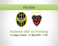 Incheon United Pohang Steelers betting prediction (31 May 2020)