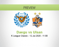 Daegu Ulsan betting prediction (12 July 2020)