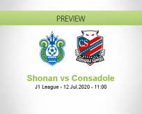 Shonan Bellmare Consadole Sapporo betting prediction (12 July 2020)