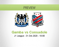 Gamba Osaka Consadole Sapporo betting prediction (31 October 2020)