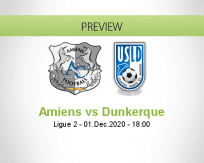Amiens Dunkerque betting prediction (01 December 2020)