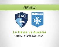 Le Havre Auxerre betting prediction (01 December 2020)
