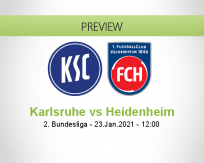 Karlsruhe Heidenheim betting prediction (23 January 2021)