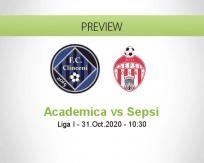 Academica Clinceni Sepsi betting prediction (31 October 2020)