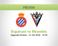 Espanyol Mirandés betting prediction (21 October 2020)