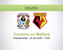 Coventry Watford betting prediction (25 January 2025)