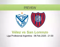 Vélez San Lorenzo betting prediction (09 February 2025)